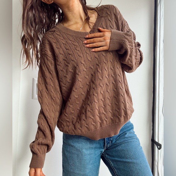 Brandy Melville Sweaters - Brandy Melville Brown Crew Neck Sweater